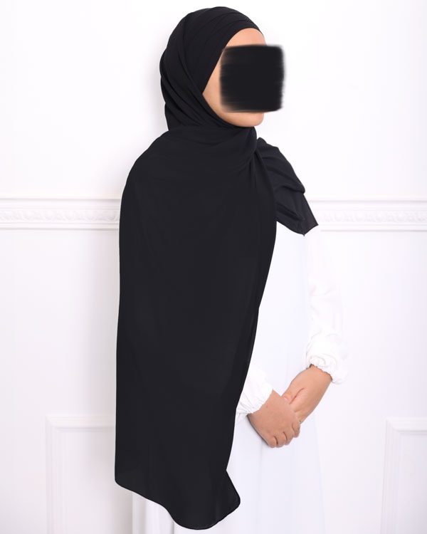 Hijab pas cher a enfiler en mousseline croise hijab croisé mousseline hijab pas cher noir